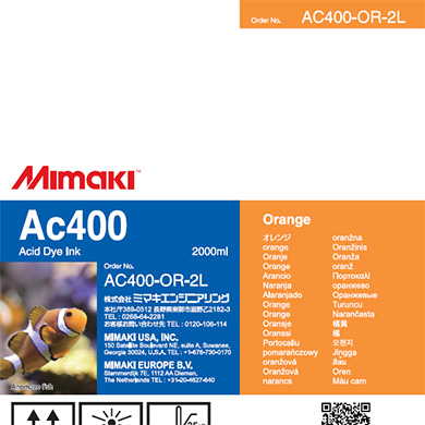 Encre Mimaki à colorant Acide Ac400 – 2L Orange